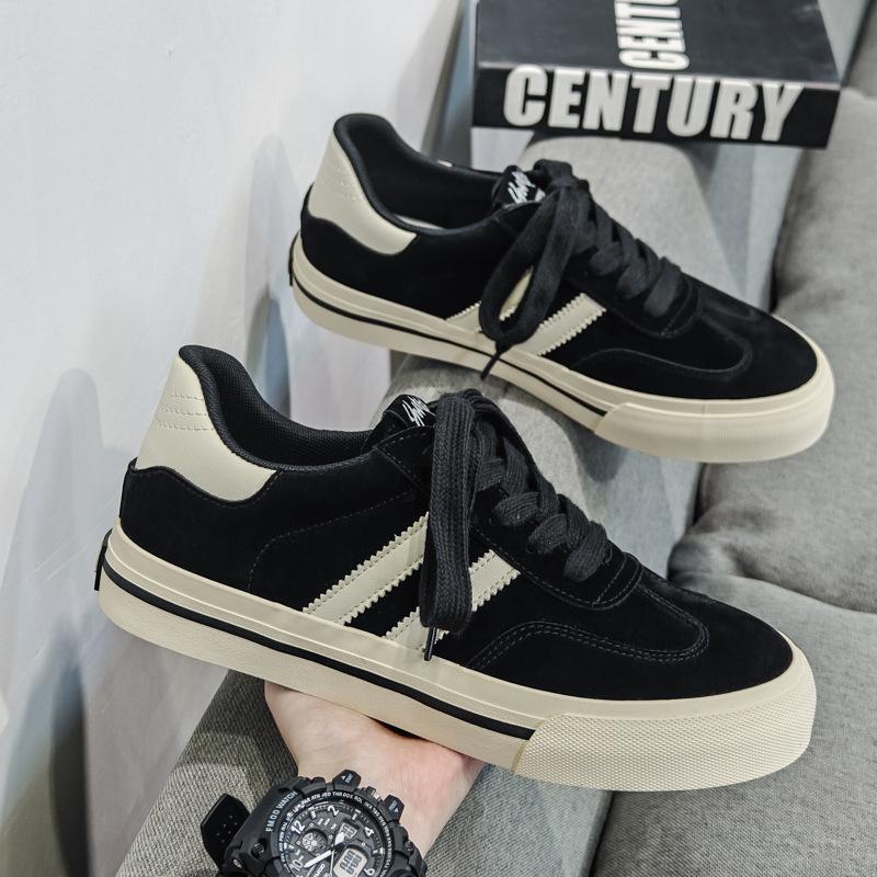 

Весна новая мужская обувь модная обувь инс модели интернет-знаменитостей немецкие тренировочные туфли мальчики ретро зеленые повседневные кеды 39 чёрный