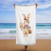 Påskhare Strandhandduk - Mjuk, Lätt, Söt Kanindesign, Perfekt för Resor, Simning, Yoga, Camping - Påsktema Design