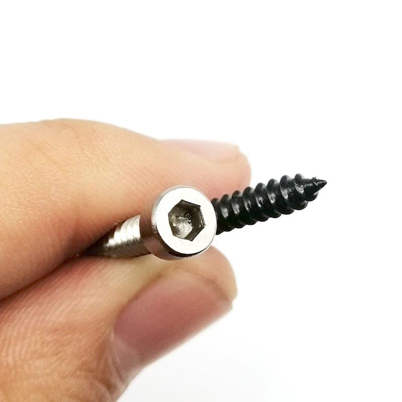 10/50X M2 M2.6 M3 M3.5 M4 M5 M6 Black Carbon 304 Stainless Steel Allen Hex Hexagon Socket Cap Round Head Wood Self Tapping Screw