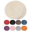 15-Inch Round Woven PP Placemats, Multi-Color Options, Washable Non-Slip Heat-Resistant Table Mats Coasters