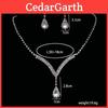 European Fashion Bridal Jewelry Set With Crystal Water Drop Pendant And Earrings For Women