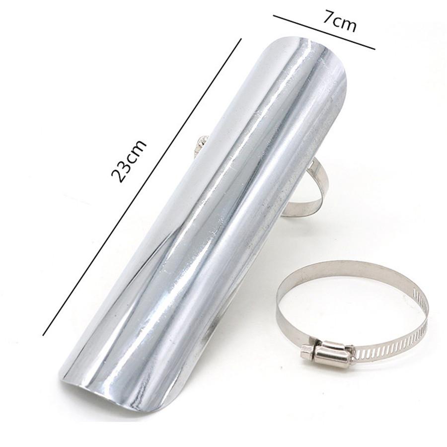 Silver Motorcycle Exhaust Pipe Heat Shield Muffler Cover