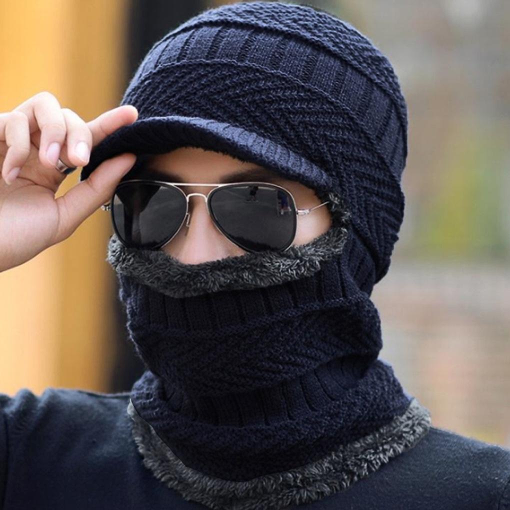 Winter Cold Weather Gear Neck Warmer, Muffler, Fur Brim Hat, All-in-one
