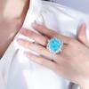 Jewelry Copper Bottom Gold-Plated Wind Imitation Emerald Paraiba Square 18 * 18 Temperament Ring