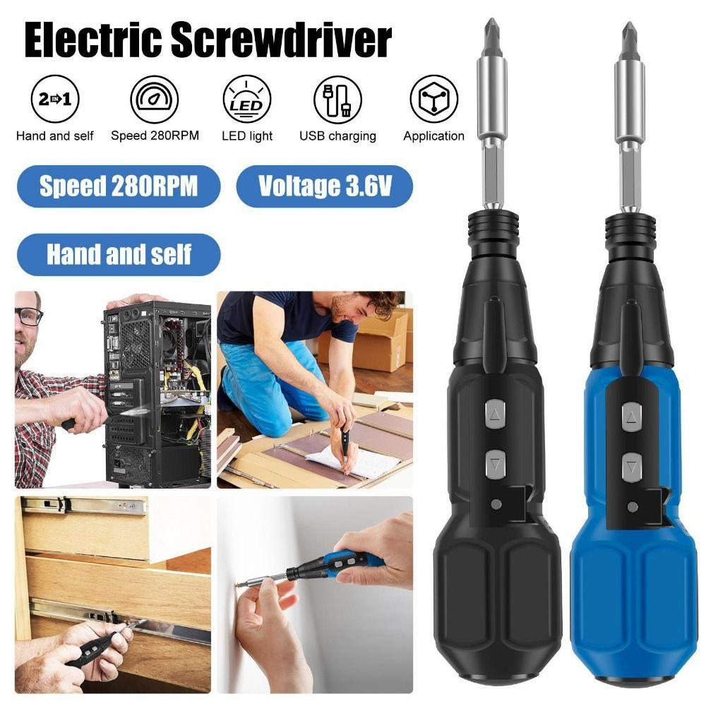 

3.6V Electric Screwdriver with LED Light Power Screw Driver Mini Home Screwdriver DIY Hand Tool синій