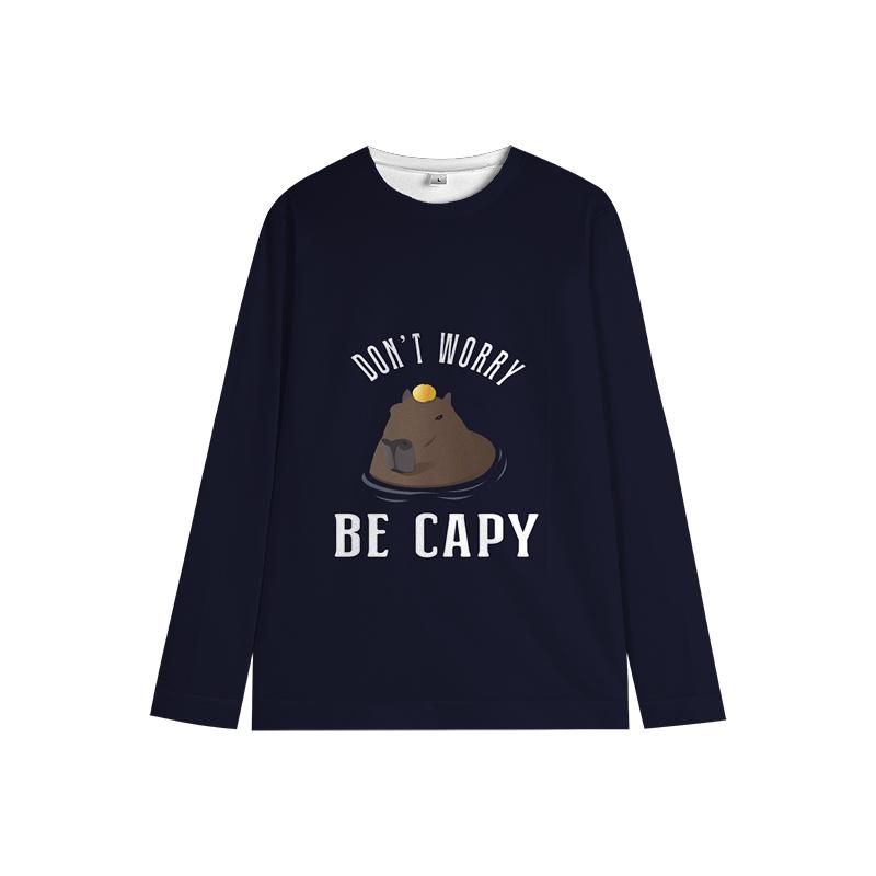 Capybara Kids Crewneck Sweatshirt My Spirit Animal Soft Cartoon Print Comfy Unisex Casual Wear for Boys & Girls