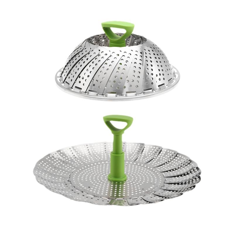 9/11Inch Stainless Steel Lotus Steaming Tray Folding Food Steamer Vegetable Fruit Food Basket Mesh Steamer Rack Cooking Cookware