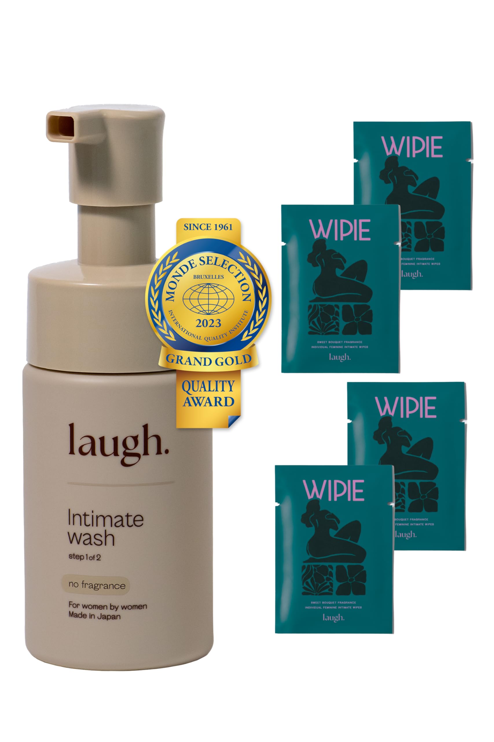 

laugh. Laugh Dot Intimate Wash, Unscented, Intimate Care, with 4 Wipes