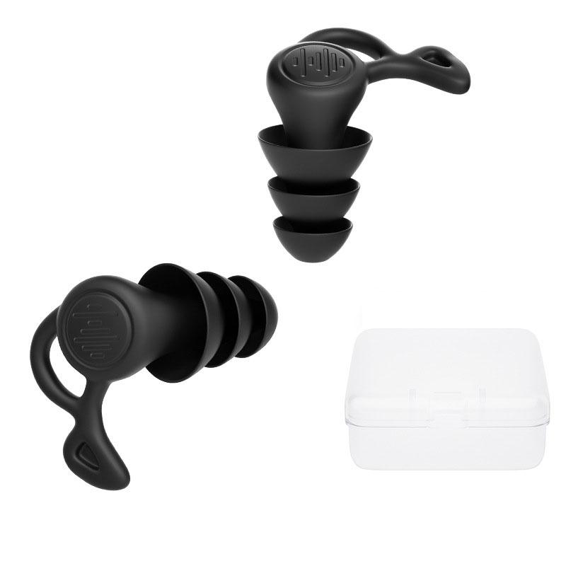 3-layer Noise Resistant Silicone Reusable Noise-canceling Earplugs Swimming Earplugs чёрный