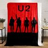 "Silhouette Band Design on Red Background printed Flannel blanket for bedroom, living room, sofa, and nap"