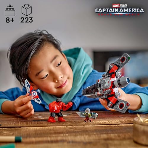 LEGO Marvel Captain America vs. Roter Hulk Kampfspielzeug - Geburtstagsgeschenk - Bausteine - Jungen, Mädchen, Kinder ab 8, 9, 10 Jahren - Grundschüler
