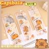 6Pcs New Plastic Ruler Cartoon Stationery Capybara Ruler Set Gift Transparent Drawing Ruler Cute Cartoon Straight Ruler Standard Measuring Tool