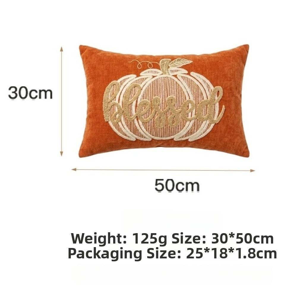 Chenille Throw Pillow Covers Maple Leaves Halloween Pillowcase Pillow Protectors Seasonal Decor