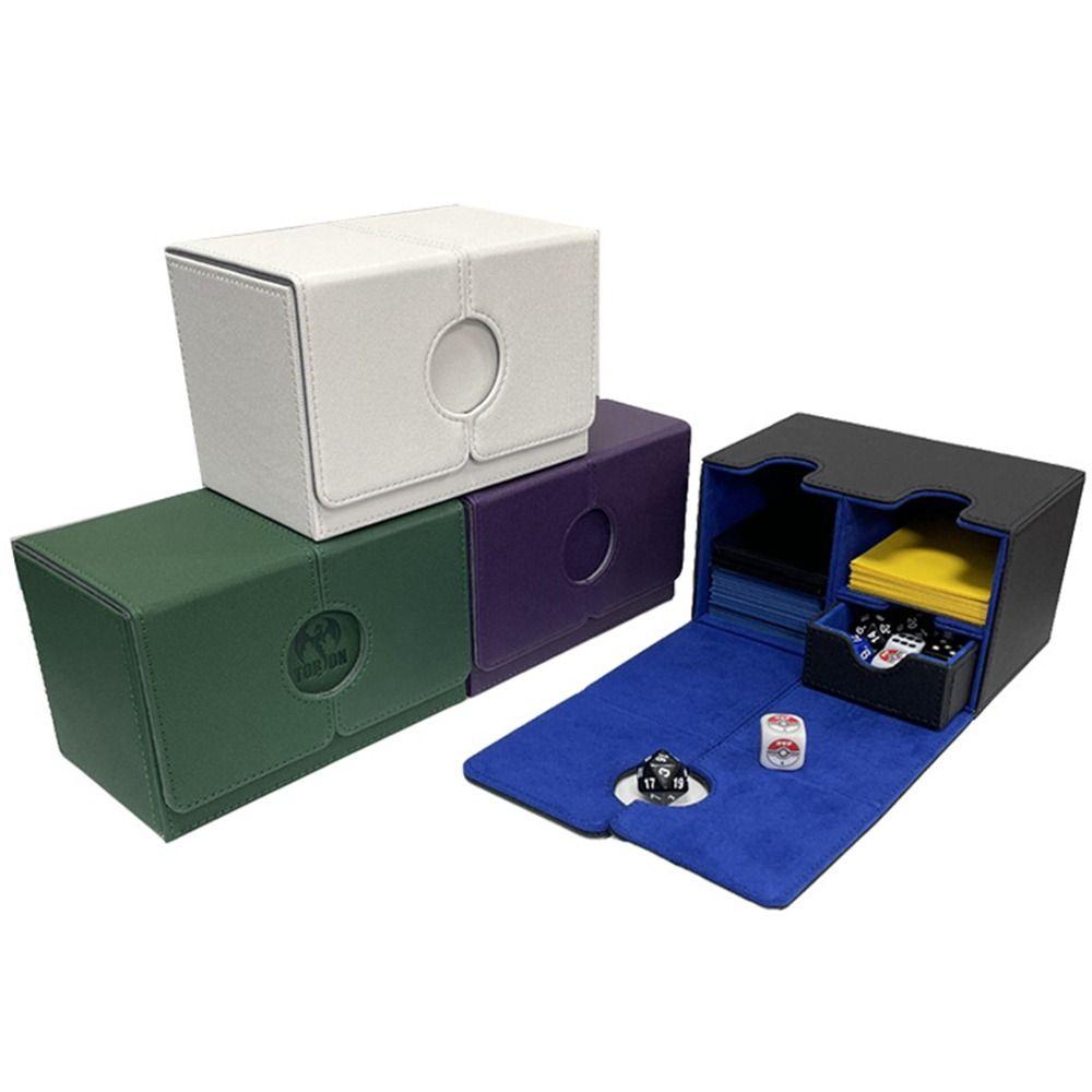 

PU Leather Card Deck Box Collection Window Collection Box Fashion Game Card Organizer Women Men фіолетовий/чорний