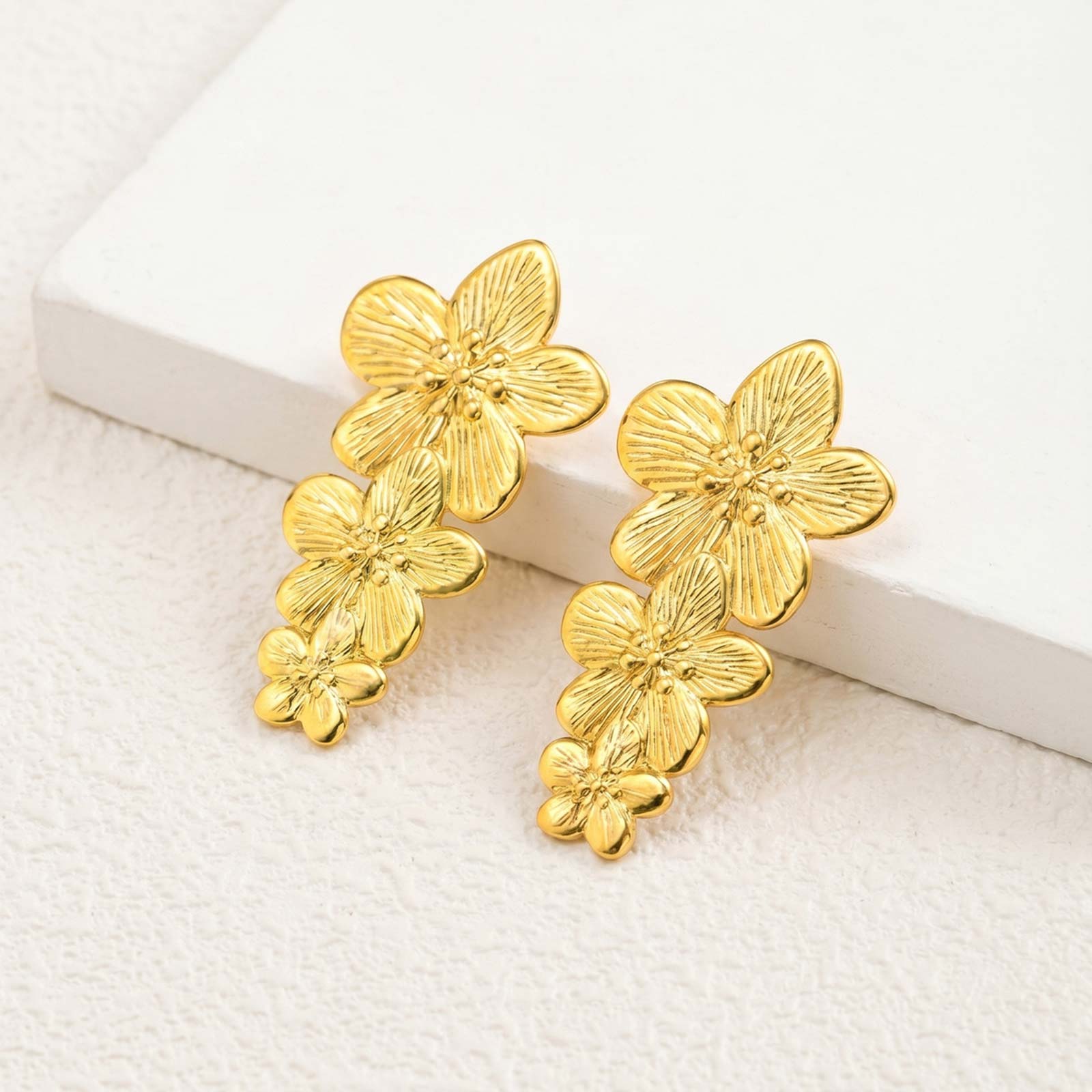 Ocean Style Starfish Dangle Earrings Women s Stainless Steel Textured Stud Earrings Anti Allergic Jewelry Gift