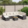 VidaXL Garden Lounge Set with Cushions 9 Pcs, Patio Sofas, Patio Furniture Set, Outdoor Furniture, Black 3264871