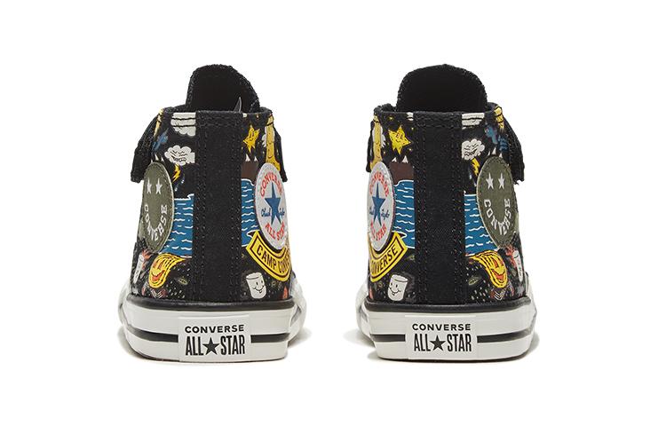 Sneakers Converse Chuck Taylor All Star 1V Cartoon Print High top Canvas Shoes Black Infant And Toddler