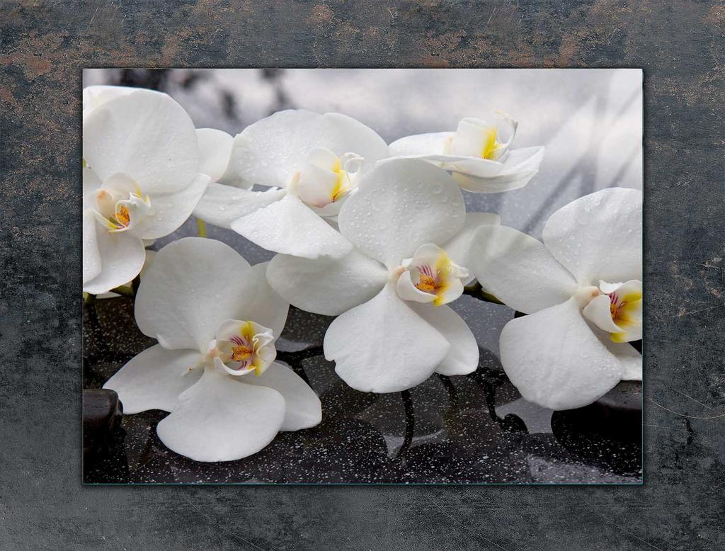 SZKLANA PŁYTA OCHRONNA NA KUCHENKĘ 70x52 ORCHIDEA