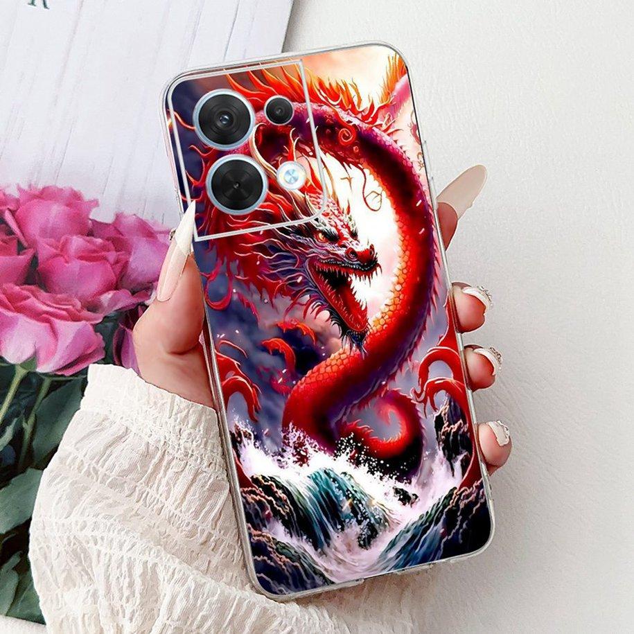 For OPPO Reno 8 Case CPH2359 Cover Cute Cartoon Cat Carp Lion Soft Silicone Shockproof Bumper For OPPO Reno8 Pro 5G CPH2357 Capa