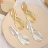 Metallic texture, European and American atmosphere, exaggerated women's ear clips, fashionable geometric water drops, mid-length earrings