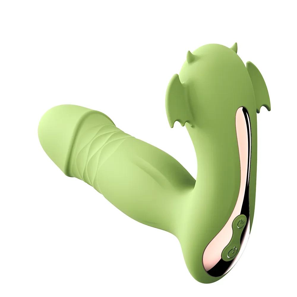 APP Control Ropa Interior Vestible 9 Modos de Vibración y Succión Vibrador Dildo Telescópico Estimulador de Empuje Calefactor Juguete Sexual para Mujeres