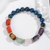 Natural Crystal Bracelet, Black Gallstones, Blue Phosphorus Grey, Beaded Bracelet, Bohemian Bracelet, Jewelry