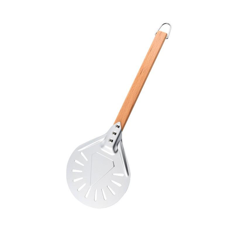 In Stock: 7/8/9/10-Inch Round Perforated Anodized Pizza Peel with Short Handle