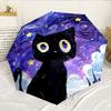 Starry Night Cat 8-Frame for Travel, Camping, Casual Lightweight Portable Umbrella, Essential for Every Family Holidays Birthday Gift