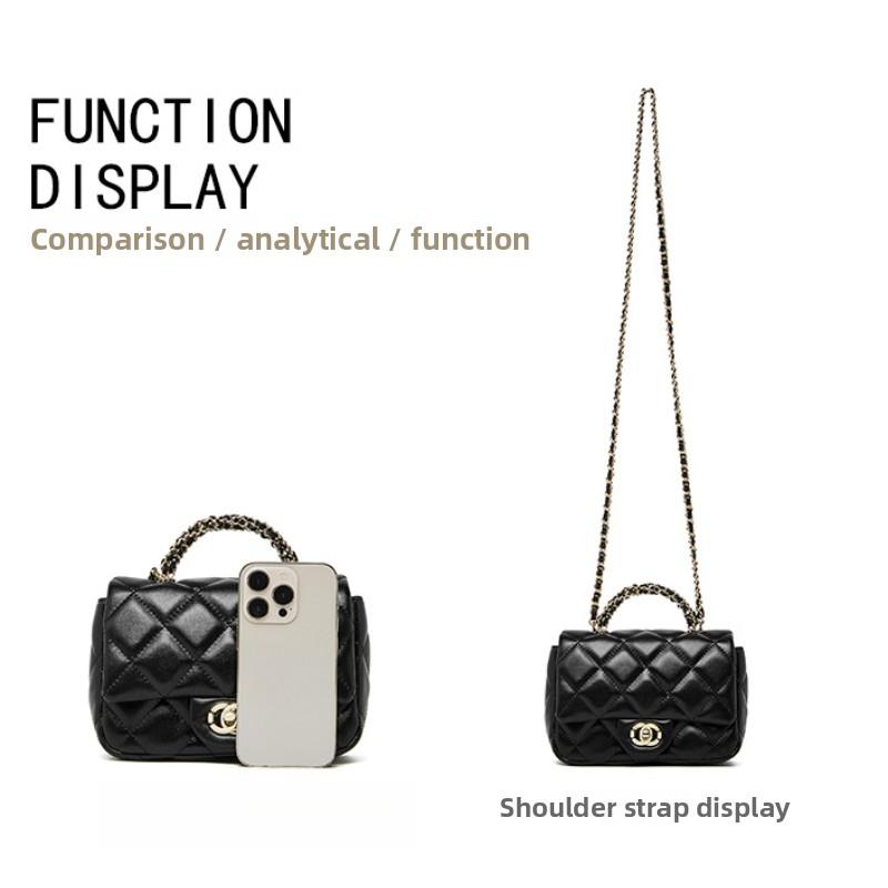 Bag Women's Small Fragrant Wind Metal Chain Rhombus Handbag Versatile One Shoulder Crossbody Medieval Women's Bag