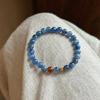 Natural Blue Stone Agate Beaded Bracelet Women's Niche Design Sense Light Luxury Simple High Sense Fashion Versatile Jewelry