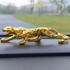 Resin Leopard Figurines Gold Brass Leopard Miniatures Cheetah Small Statue  Office