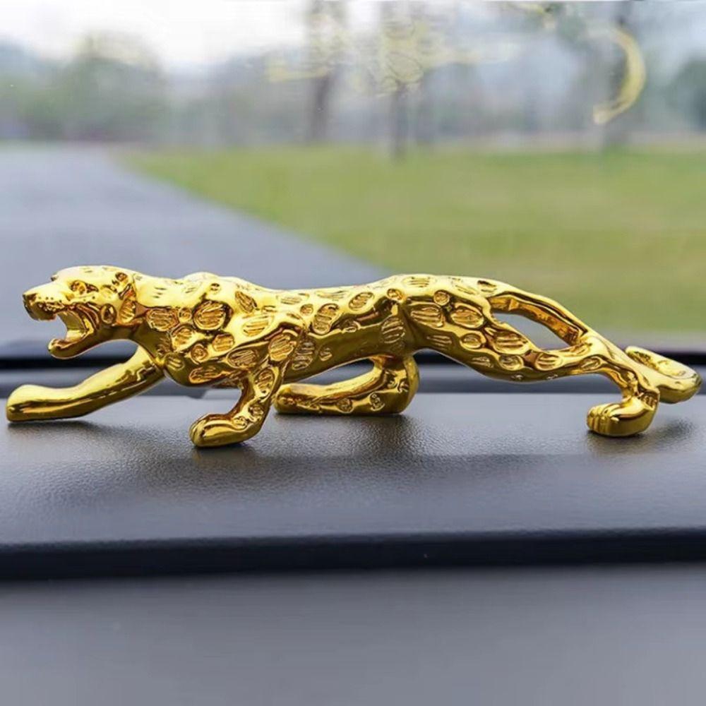Lucky Animal Leopard Figurines Gold Brass Leopard Miniatures Vintage Cheetah Small Statue  Tea Pet
