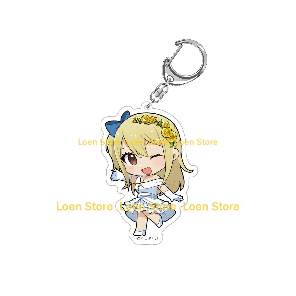 FAIRY TAIL 100 Years Quest Dress-up Natsu Dragneel Lucy Heartfilia Erza Scarlet Gray Fullbuster Chibi Anime Acrylic Keychain Toy