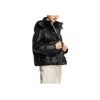 Adidas Originals Clover FW22 Down Jacket With Brand Logo Embroidery And Solid Color Single-Breasted Hooded Design Women Outerwear Black HS9526