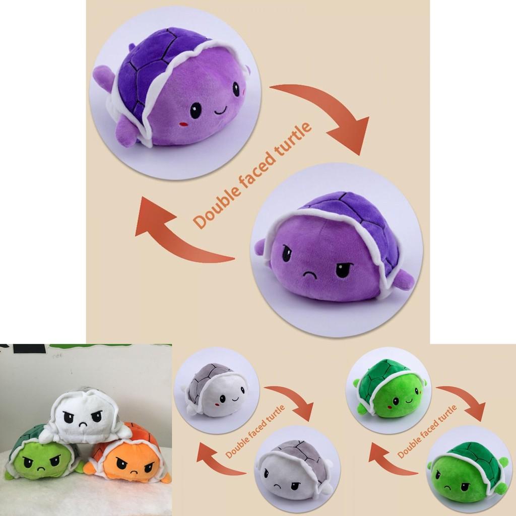 Adorable Flip Turtle Plush Toy With Reversible Double-sided Design For Kids