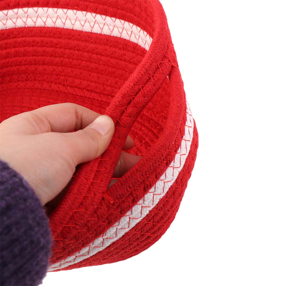 Handgefertigter Roter Kirschkorb Kreativer Niedlicher Gewebter Aufbewahrungskorb Exquisit Große Kapazität Kleidersortierkorb Snacks