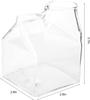 4 PCS Glass Milk Carton, Clear Square Mini Cup Cocktail Glass for Milk, Coffee, Water, Juice, Beverages