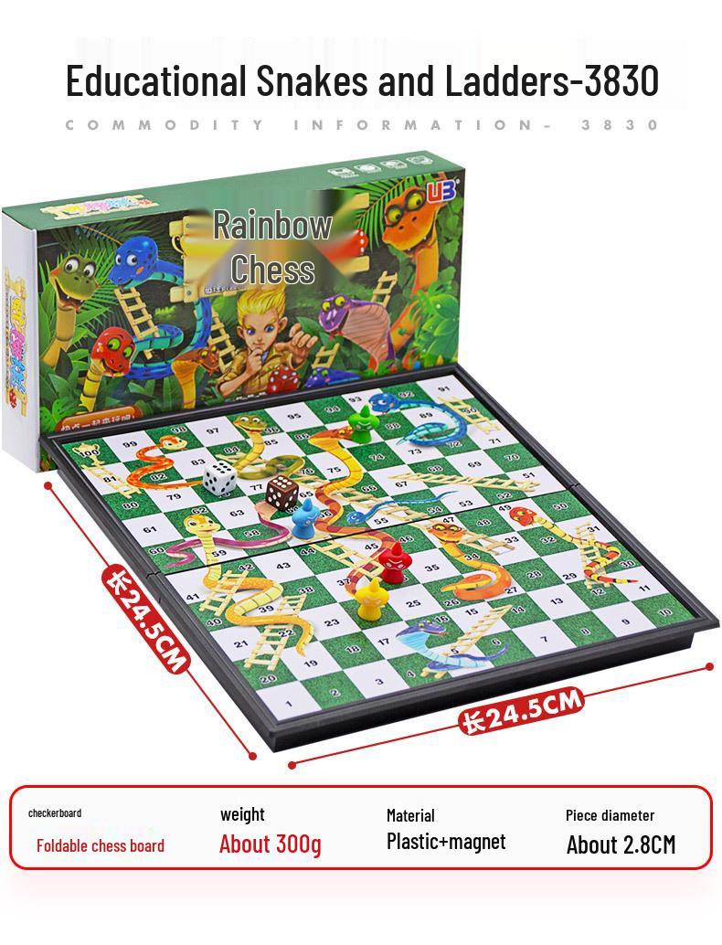 

UB AIG 3D Magnetic Snakes and Ladders Chess - Educational Parent-Child Game Toy