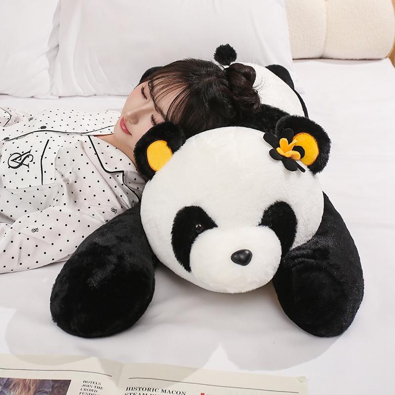 Multi-Größen Panda Plüschtier Riesenpanda Kuscheltier Weich Flauschig Liegende Haltung Schlafzimmer Sofa Regal Dekor Geburtstagsgeschenk