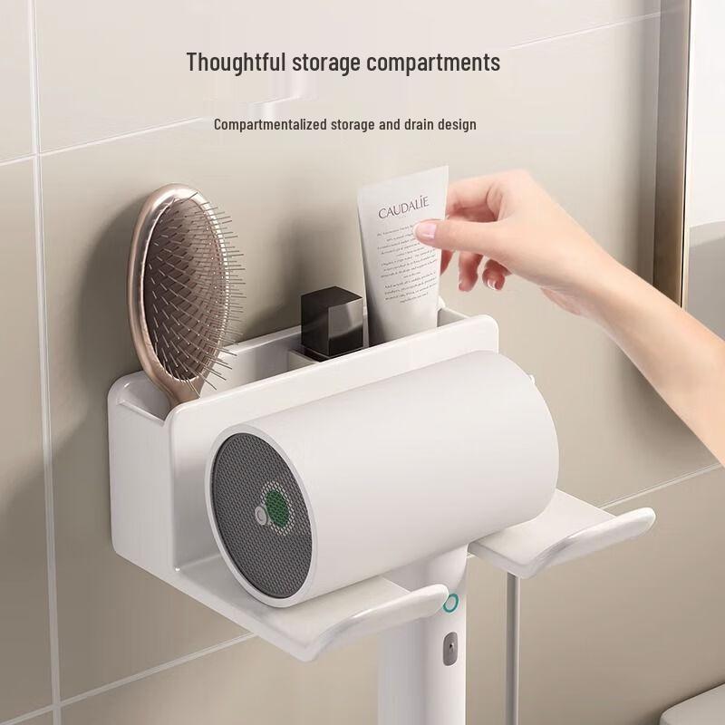 MUYA No-Drill Wall-Mounted Hair Dryer Holder