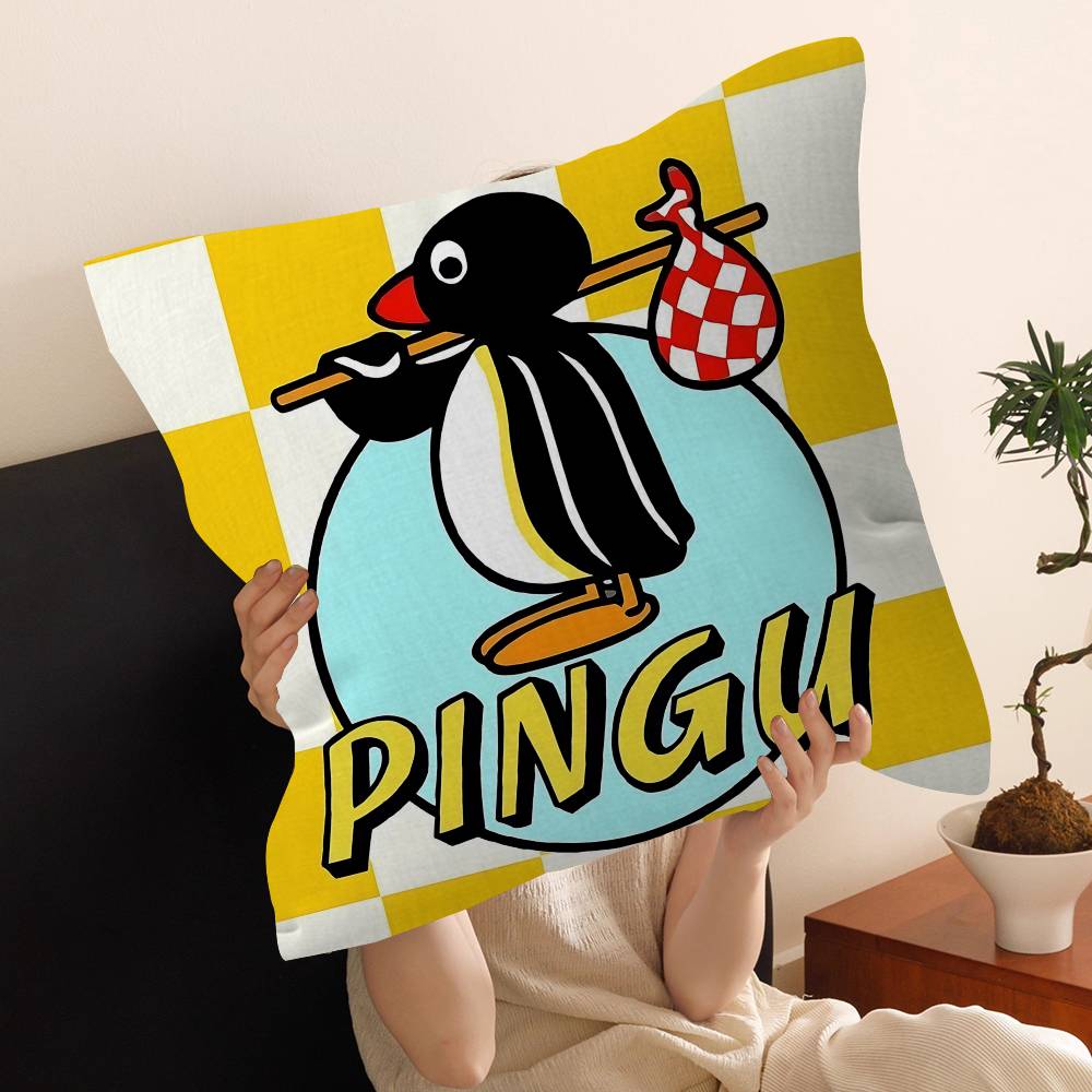 Pingu Cartoon Pingu Pillow Anime Pillow Sofa Bed Head Pillow Cover Cushion Cover 45X45 Cm Fashion