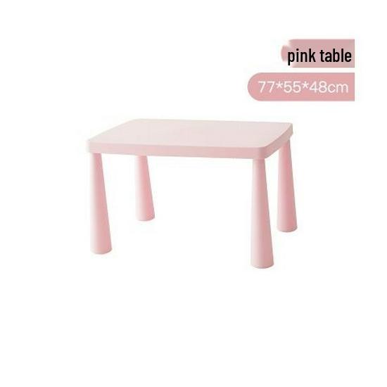 Nordic Style Kids' Plastic Table & Chair Set for Kindergarten - Rilakkuma Design Learning Desk.