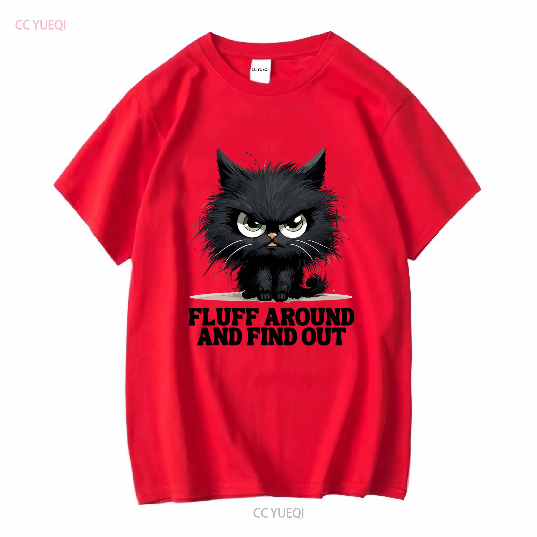 Смешной сердитый кот Пушистый вокруг и узнай сам женская мужская футболка с длинным или коротким рукавом винтажная Стирка Дышащая мода S