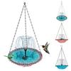 Solar Cascade Fountain Birdbath Solar Powered Fountain Bird Bath Hanging Glass Bowl Birdbath Attracts Wild Birds Hummingbirds for Outdoor Garden Yard