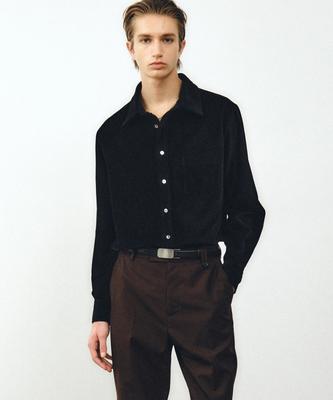 NOIRER Velvet Loose Fit Shirt (Black)