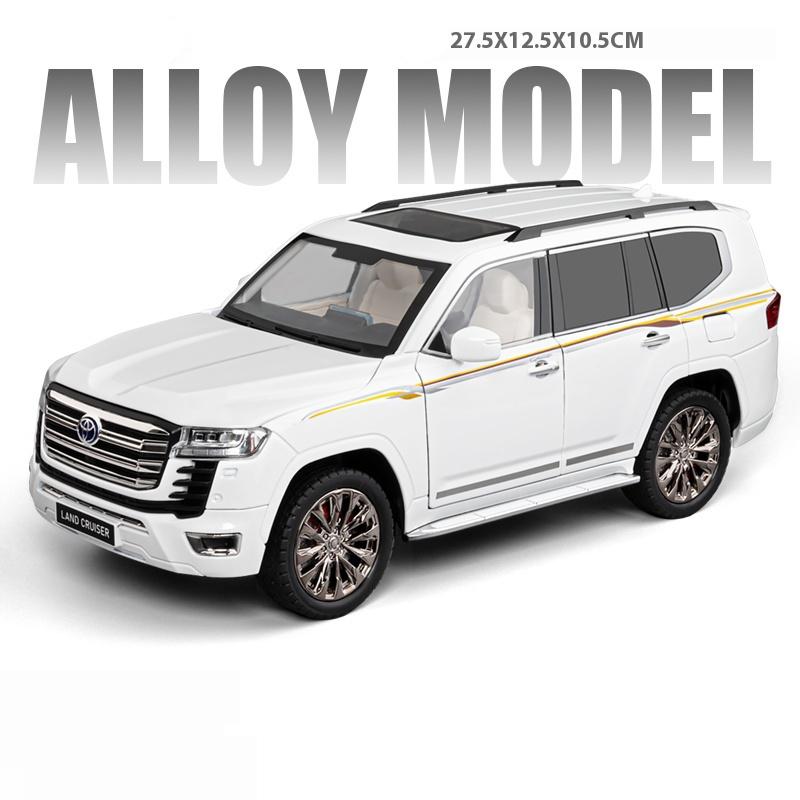 

1:18 Toyota Land Cruiser LC300 Prado SUV Alloy Car Model Diecast Metal Desktop Display Collectible Ornament Holiday Present Gift белый