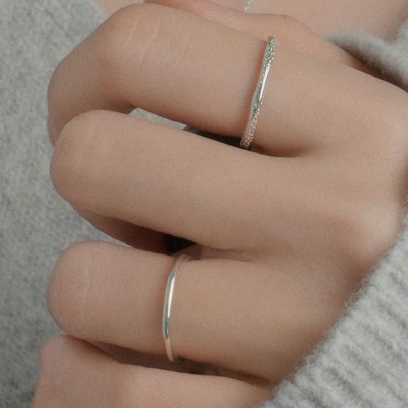POSTLUDE [2SET/SILVER] TEXTURED TWIST RING