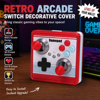 Joystick Dekoration Arcade Schalterabdeckung Selbstklebend Stanzfrei Typ 86 Retro Arcade Joystick Wandschalter 3D Gedruckt