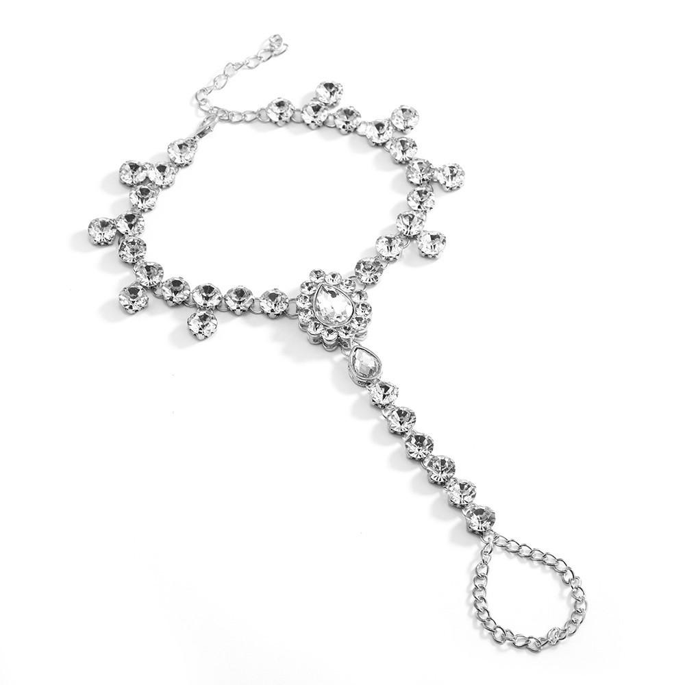 

Модный универсальный полый браслет со стразами, креативные персонализированные украшения серебряный