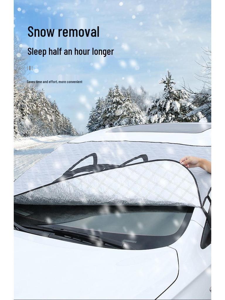 Cute Husky Car Windshield Snow Cover - Anti-Freeze, Anti-Snow, and Sun Protection